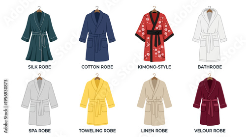 Vector Women’s Bathrobe and Kimono Styles Illustration