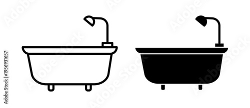 Bathtub icons collection