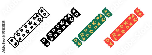 Christmas cracker icons collection