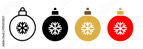 Christmas tree ball icons collection