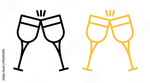 Clinking glasses icons collection