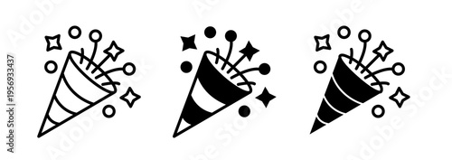 Confetti popper icons collection