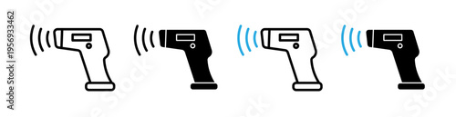 Contactless infrared thermometer icons collection