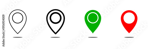 Map Pin Icons Set – Location Marker GPS Navigation Pointer UI Vector Pack