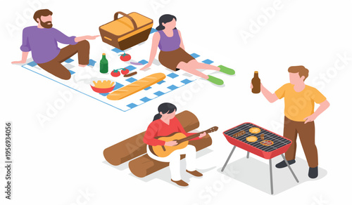 cheerful classroom study group scene teacher children sitting around table