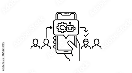 Automated Communication and Team Collaboration Icon