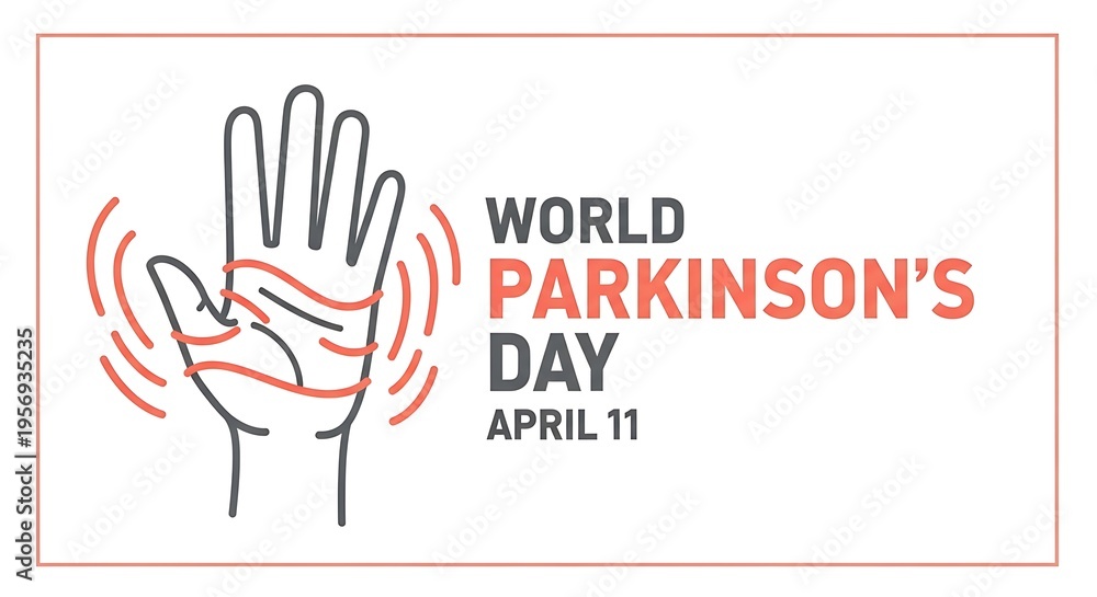 Obraz premium World parkinson's day awareness illustration with hand and brain symbol