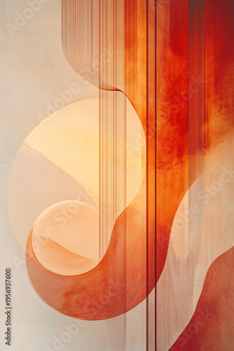 Elegant abstract background with warm color wave forms