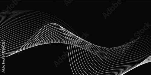 The black background features thin, curved lines in gold and white that run horizontally, giving the image a luxurious and slightly moving look. This piece feels elegant and easy on the eyes