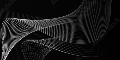 The black background features thin, curved lines in gold and white that run horizontally, giving the image a luxurious and slightly moving look. This piece feels elegant and easy on the eyes