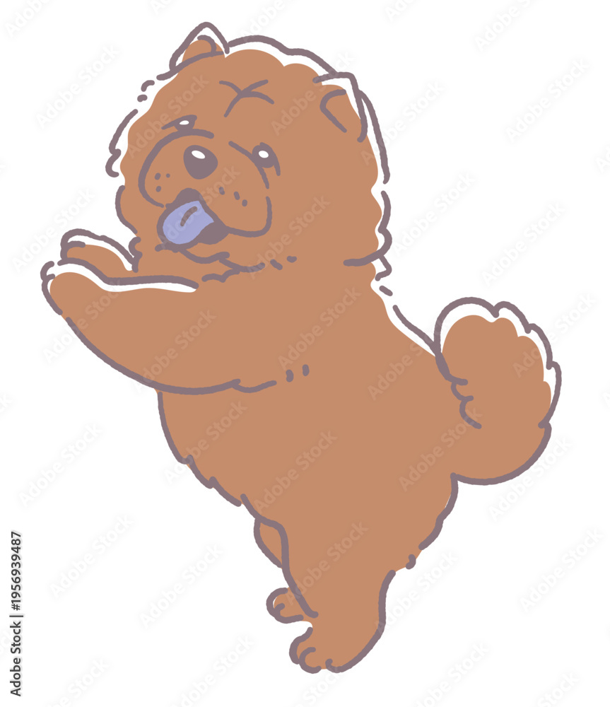 Obraz premium 犬、チャウチャウのイラスト素材。ベクターイラスト素材。