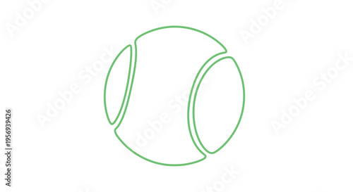 Simple green line drawing of a fragmented sphere or ball shape