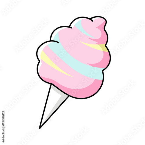 Colorful Cotton Candy Cone