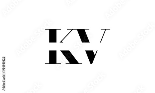 KV initial letter logo or KV monogram