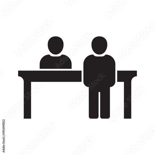 Customer service desk icon simple design