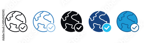 Earth Icon Set Multiple Style Of