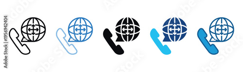 Global Communication Icon Set Multiple Style Of