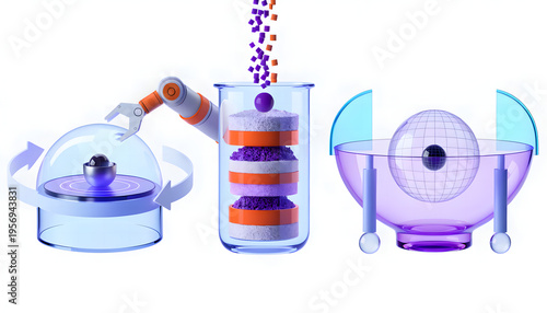 Modern 3D DevOps pipeline icon set with automation, deployment and monitoring concepts. Clean isolated icons ideal for cloud platforms, developer tools and tech presentations.