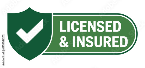 Green Shield with Checkmark and "Licensed Insured" Text