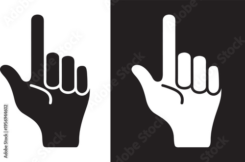 Hand cursor icon set, Social media symbol, Pointer clicking sign, Vector illustration