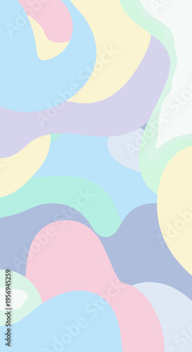 Abstract pastel-colored organic shapes creating a soft, dreamy, and calming visual background.