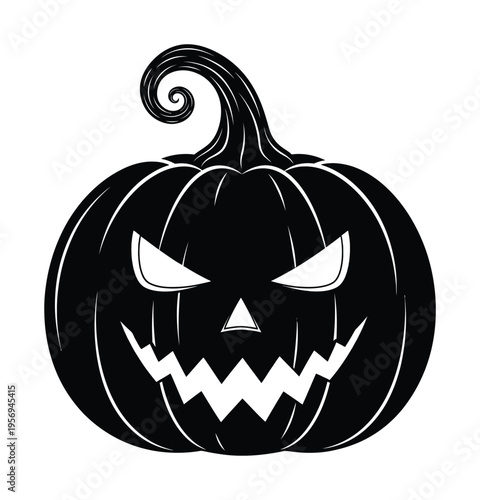 Vector of a pumpkin with an eerie and spooky expression for halloween