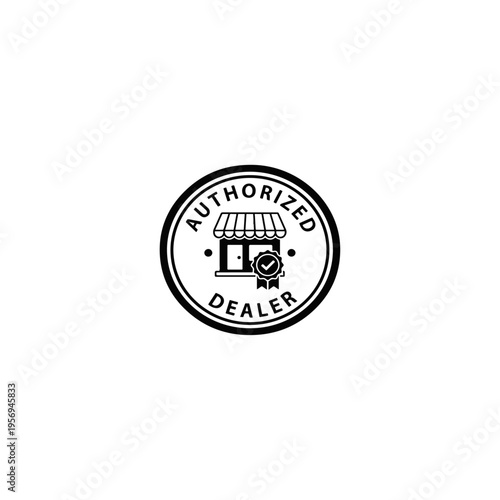 Authorized Dealer Badge with Storefront Icon and Quality Seal