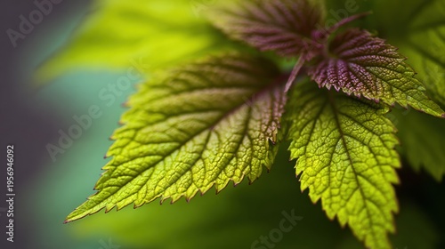 Close-up View of Leaves Showing Texture and Light Reflections During Daytime in a Natural Setting With Soft Focus Background