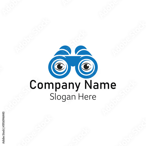 modern corporate logo design with stylized blue eyes and company name placeholder