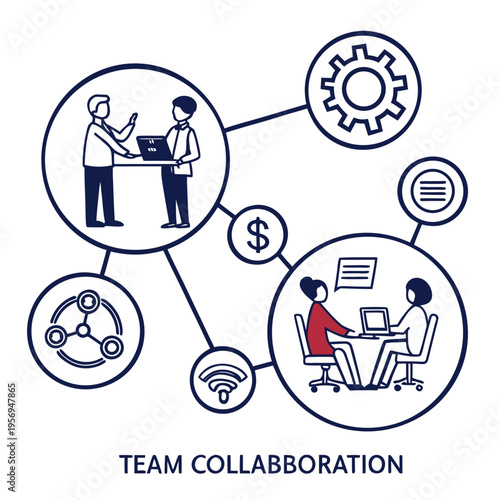 Team collaboration concept with people working together and teamwork business partnership