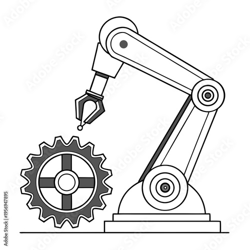 Robotic arm with gear machinery mechanical