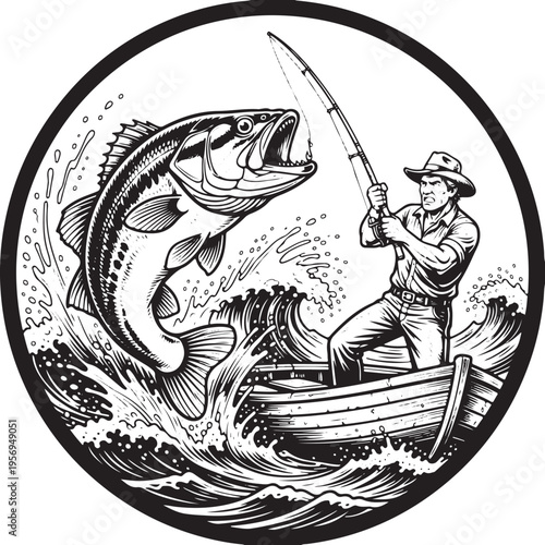 vector illustration of a fishing tackle