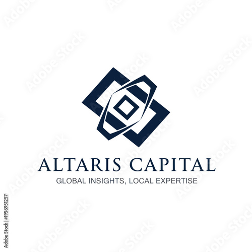 Abstract Interlocking Squares Logo Design for Altaris Capital with Global Insights.