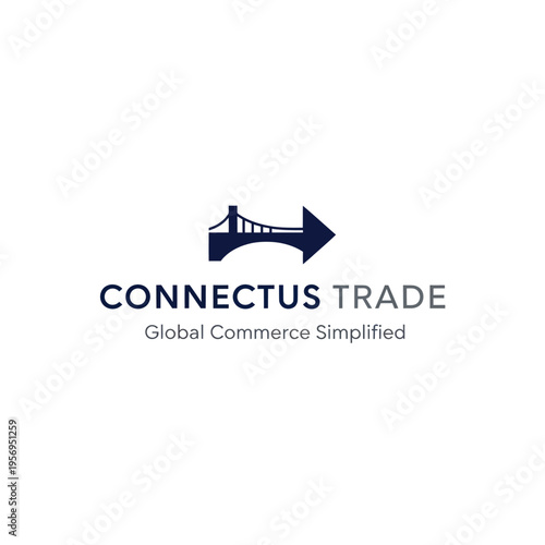 Connectus Trade Logo - Bridge and Arrow Symbolizing Global Commerce Simplification.