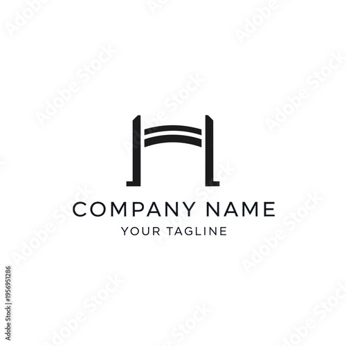 Minimalist bridge logo design featuring clean lines and a modern aesthetic.