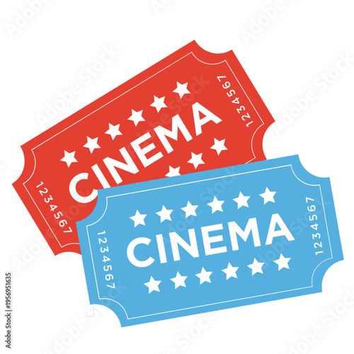 Simple ticket illustration, suitable for events, cinema, travel, and booking concepts