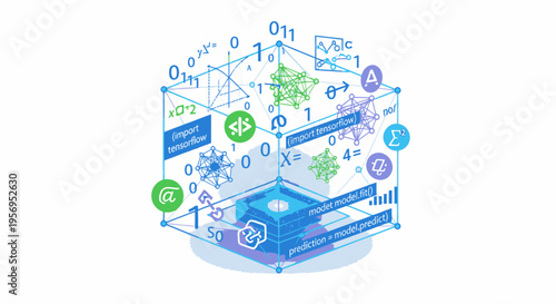 Abstract Data Visualization with Geometric Shapes and Mathematical Equations