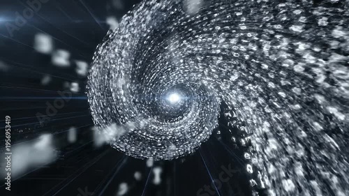 Wallpaper Mural A swirling vortex of light and particles with a bright core against a dark background Torontodigital.ca