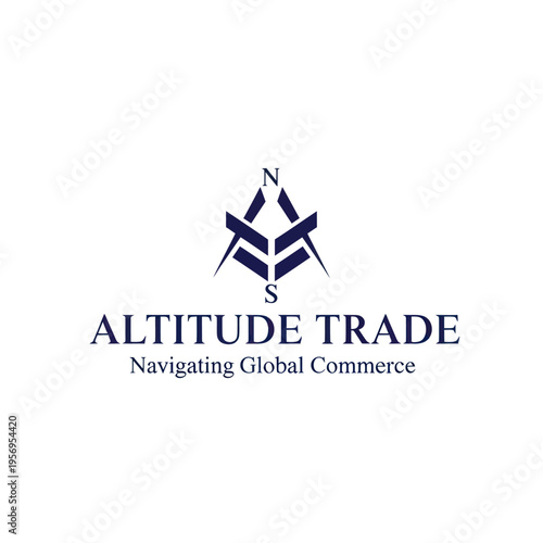 Altitude Trade Logo - Navigating Global Commerce with a Compass-Inspired Design.