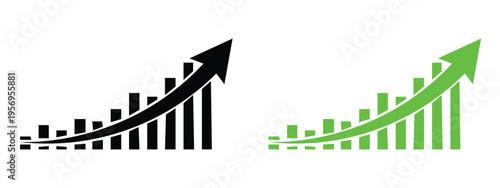 Six bar chart icons illustrate business growth and financial success.
