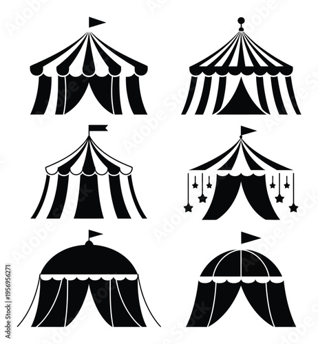 Circus Tent Vector Illustrations Set