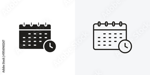 Calendar clock vectors icons pack for apps and Ui Ux desigs