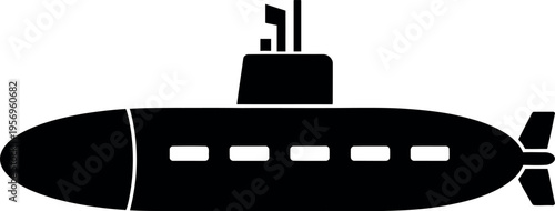 A sleek submarine sailing through the underwater depths with periscopes extended