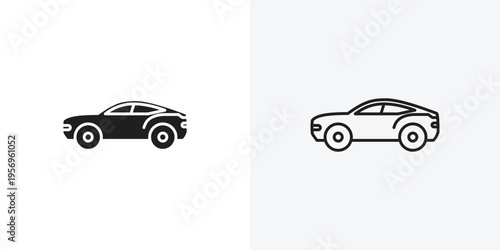 Car side view vectors icons pack for apps and Ui Ux desigs