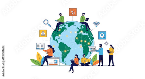 Global Digital Connection: People Using Devices Around the World