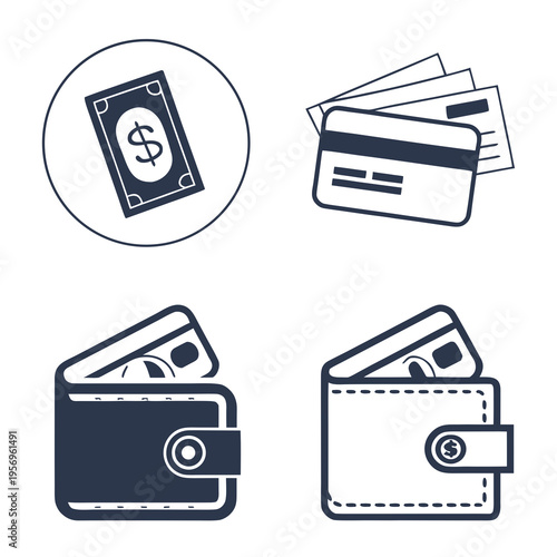 Financial including money and credit cards dollar wallet cash