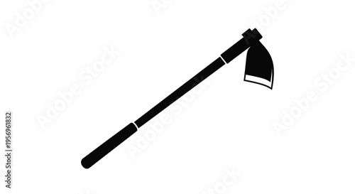 Black silhouette of a traditional farming tool a sickle silhouette