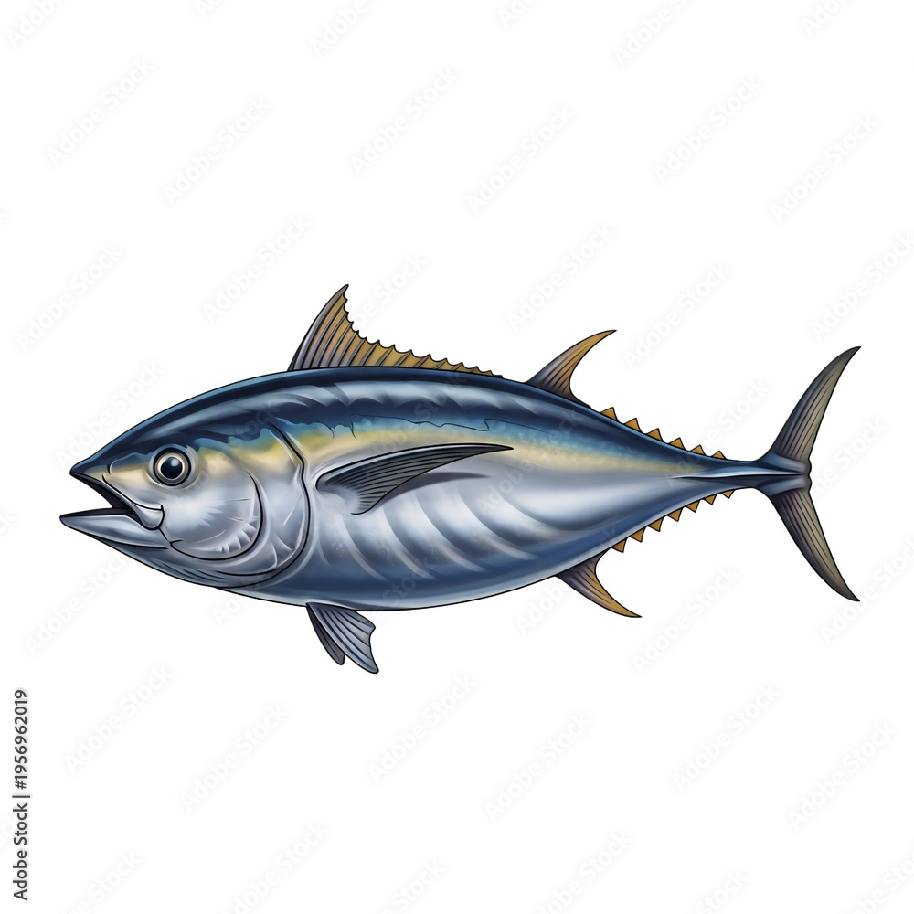 Fototapeta premium Tuna Fish PNG Isolated Blue Ocean Fish Transparent Background