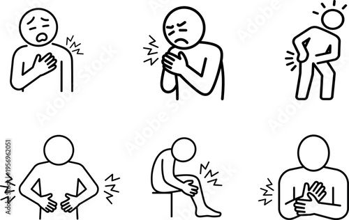 Common areas where people experience sudden sharp pain episodes