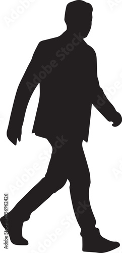 A silhouette of a man walking in a confident stride